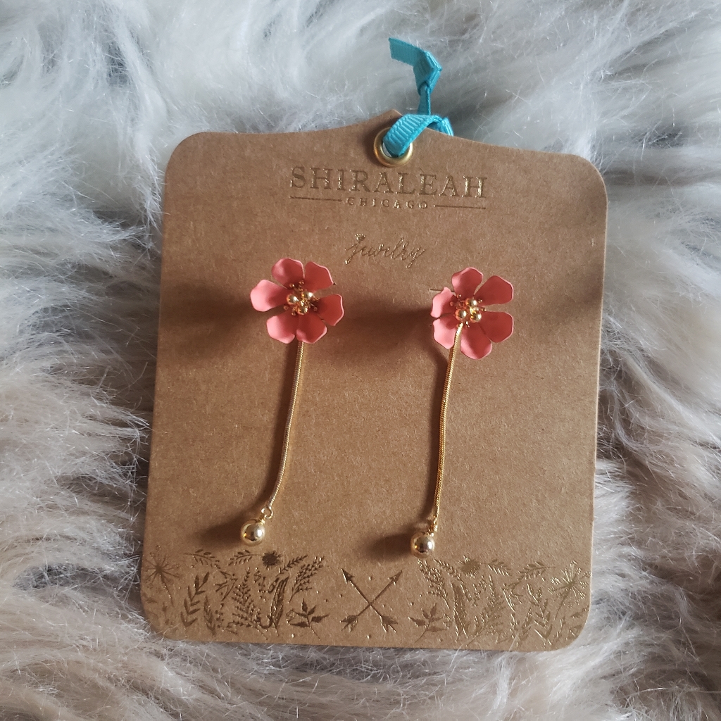New Coral Floral Fiore Drop Earrings 25$